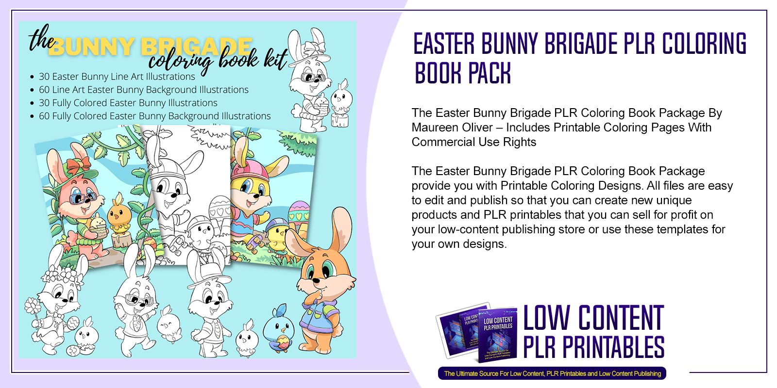 Easter Bunny Brigade PLR Coloring Book Pack