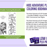 Kids Adventure PLR Printable Coloring Bookmarks