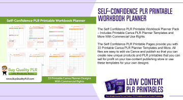 Self Confidence PLR Printable Workbook Planner