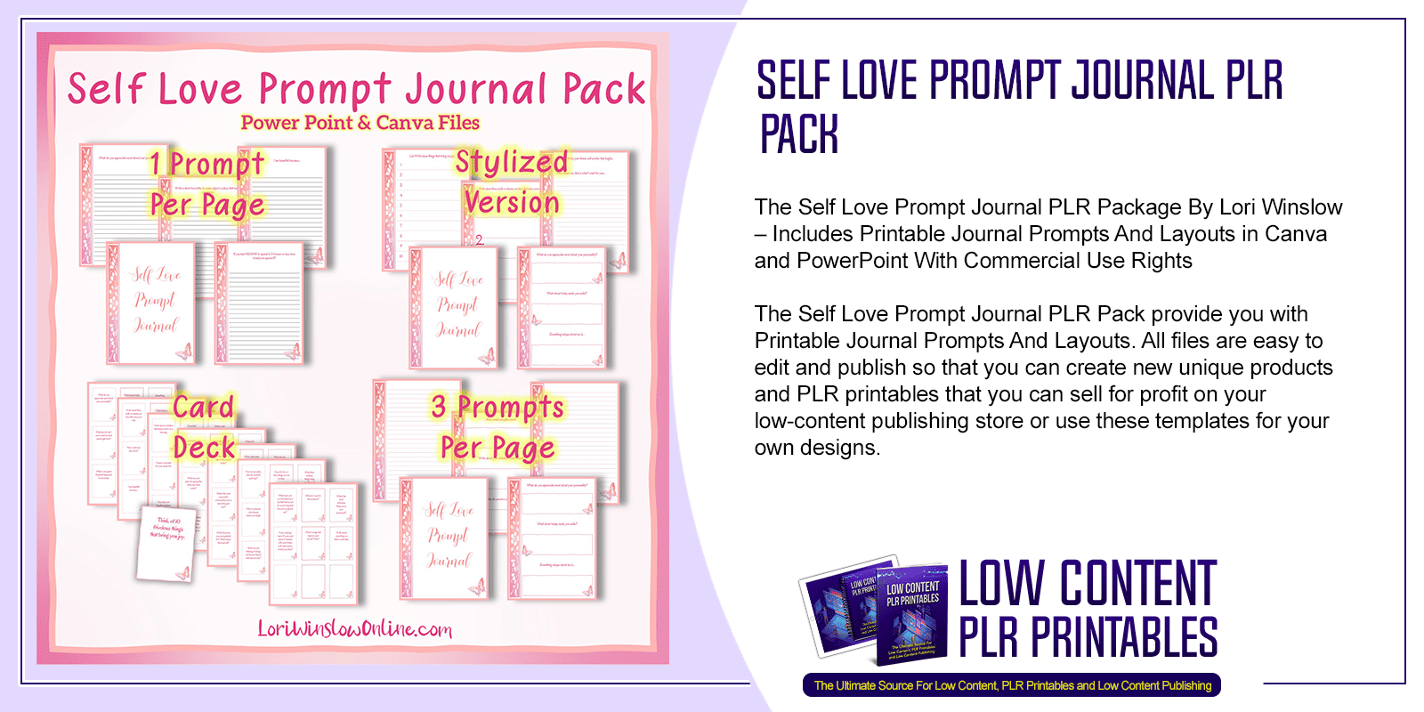 Self Love Prompt Journal PLR Pack