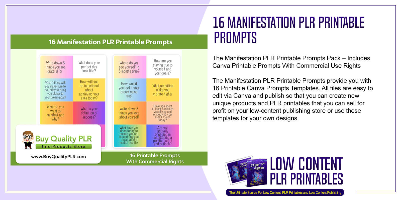 16 Manifestation PLR Printable Prompts