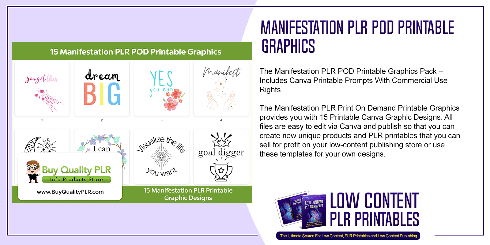 Manifestation PLR POD Printable Graphics