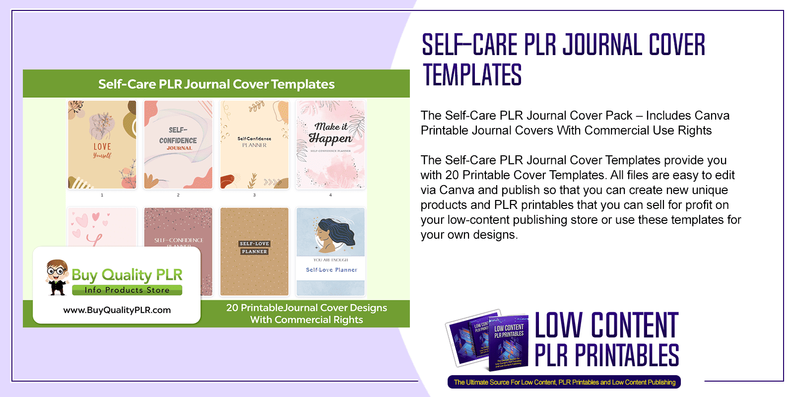 Self Care PLR Journal Cover Templates