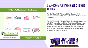 Self Care PLR Printable Sticker Designs