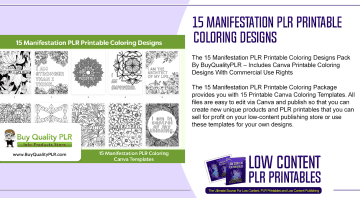 15 Manifestation PLR Printable Coloring Designs