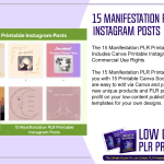 15 Manifestation PLR Printable Instagram Posts