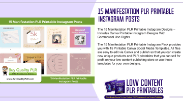 15 Manifestation PLR Printable Instagram Posts