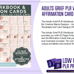 Adults Grief PLR Workbook and Affirmation Card Bundle