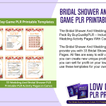 Bridal Shower And Wedding Day Game PLR Printable Templates