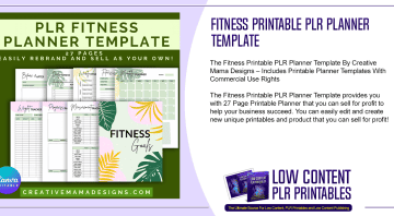 Fitness Printable PLR Planner Template