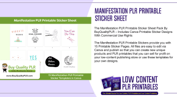 Manifestation PLR Printable Sticker Sheet