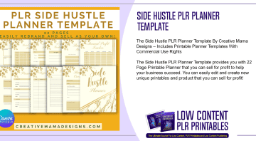 Side Hustle PLR Planner Template