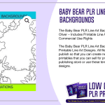 Baby Bear PLR Line Art Backgrounds