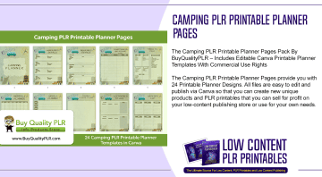 Camping PLR Printable Planner Pages