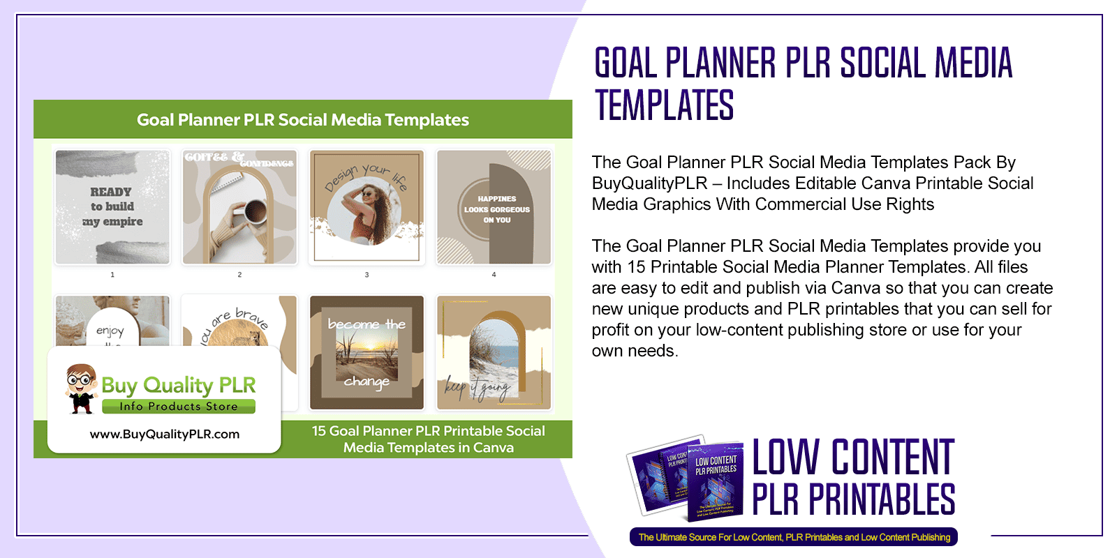 Goal Planner PLR Social Media Templates