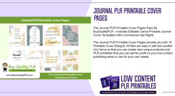 Journal PLR Printable Cover Pages