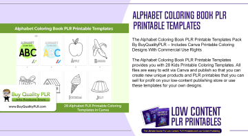 Alphabet Coloring Book PLR Printable Templates