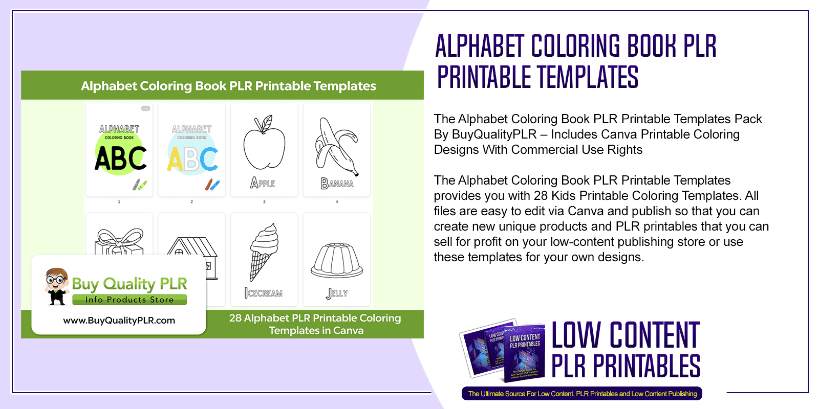 Alphabet Coloring Book PLR Printable Templates