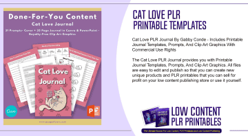 Cat Love PLR Journal