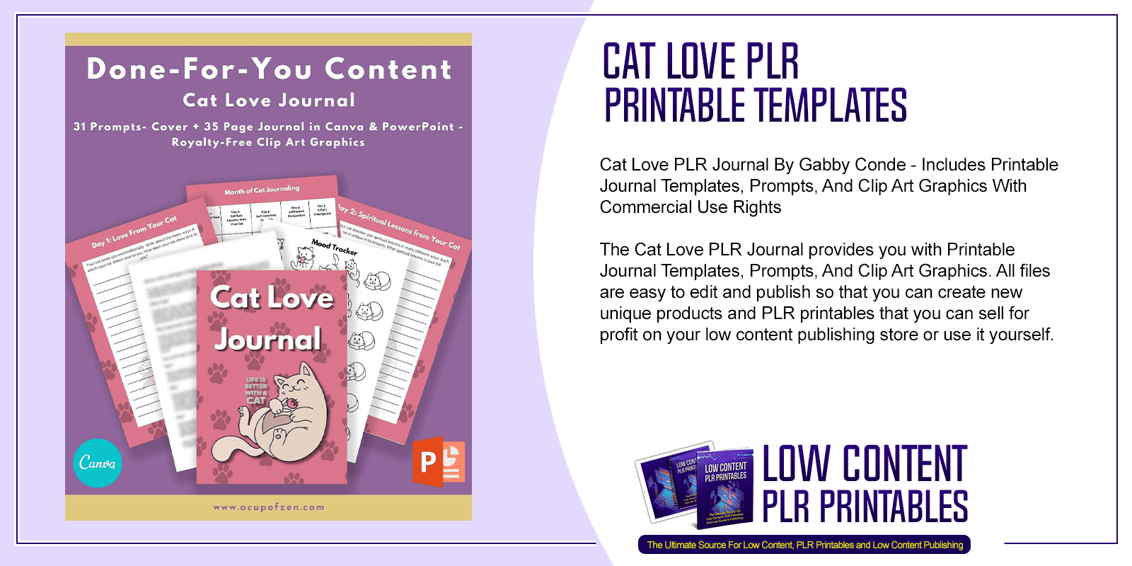 Cat Love PLR Journal