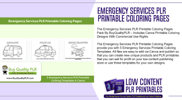 Emergency Services PLR Printable Coloring Pages