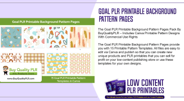 Goal PLR Printable Background Pattern Pages