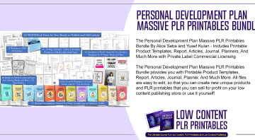 Personal Development Plan Massive PLR Printables Bundle