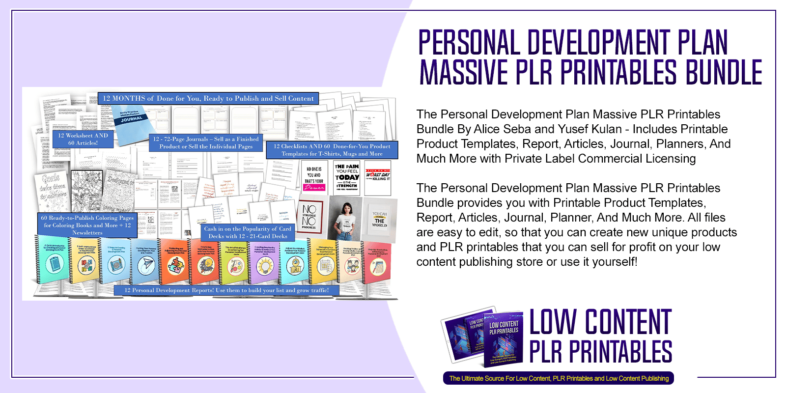 Personal Development Plan Massive PLR Printables Bundle