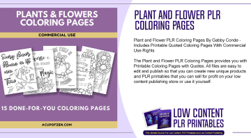 Plant and Flower PLR Coloring Pages