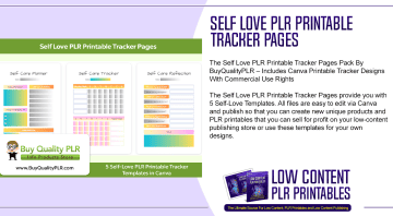 Self Love PLR Printable Tracker Pages