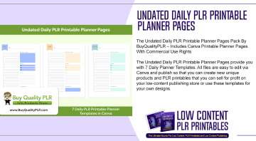 Undated Daily PLR Printable Planner Pages