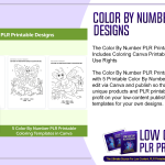 Color By Number PLR Printable Designs