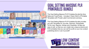Goal Setting Massive PLR Printables Bundle