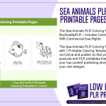 Sea Animals PLR Coloring Printable Pages