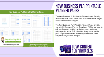 New Business PLR Printable Planner Pages