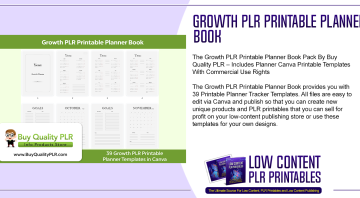 Growth PLR Printable Planner Book