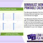 Minimalist Monthly PLR Printable Calendar