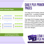 Daily PLR Printable Calendar Pages