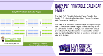 Daily PLR Printable Calendar Pages