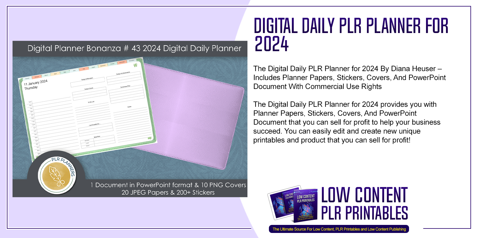 Digital Daily PLR Planner for 2024