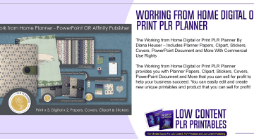 Working from Home Digital or Print PLR Planner