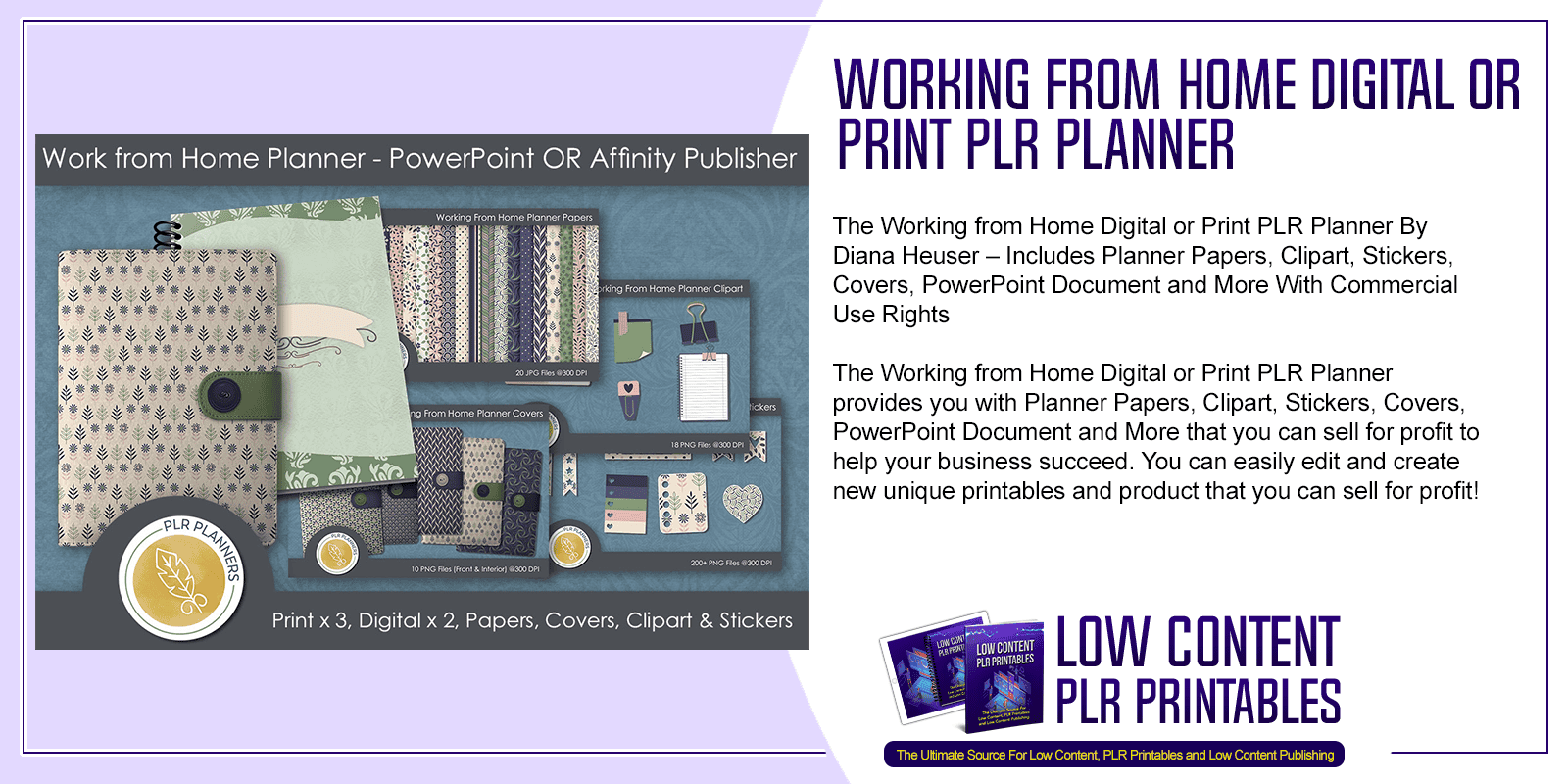 Working from Home Digital or Print PLR Planner