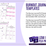 Burnout Journal PLR Templates