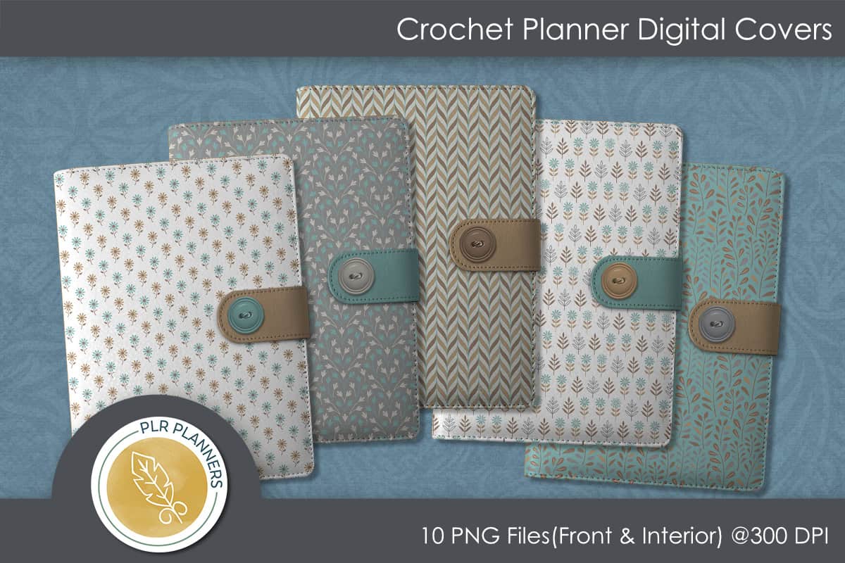 Crochet PLR Planner PowerPoint or Affinity Covers Preview