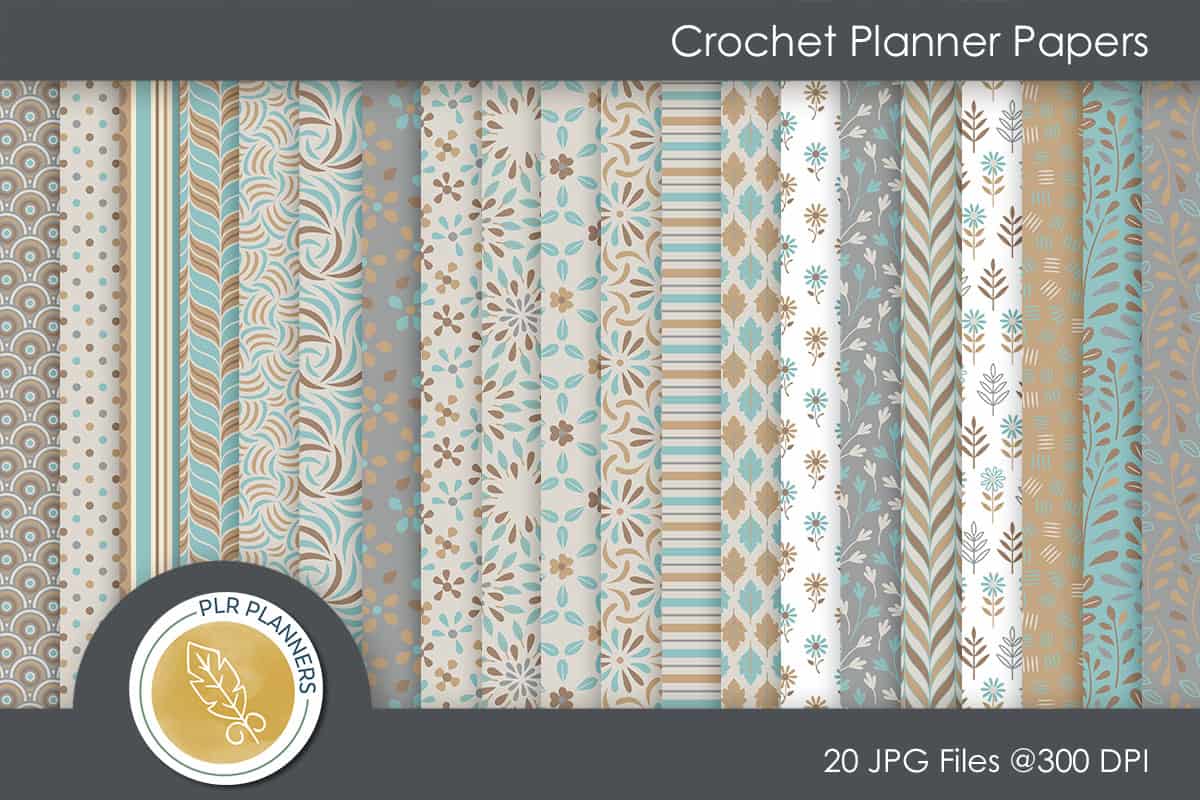 Crochet PLR Planner PowerPoint or Affinity Papers Preview